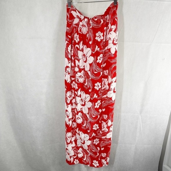 Faithfull The Brand Lulu Maxi Skirt Camara Floral Print Red - Picture 2 of 14
